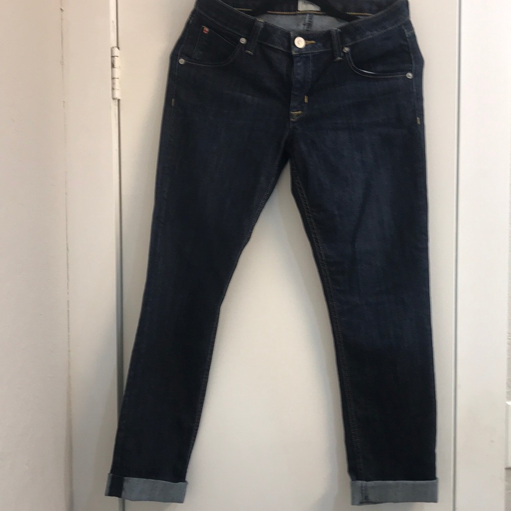 Hudson crop straight cuffed jeans